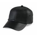 Genuine Top Grain Leather Cap w/ 6 Panel & Loop Tape Closure